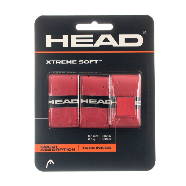 Sobregrip Head Xtreme Soft Overgrip x 3  Red 285104 RD