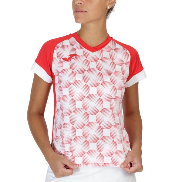 Women`s Tennis T-Shirts and Polos Joma Supernova III TShirt  Red/White 901431.602