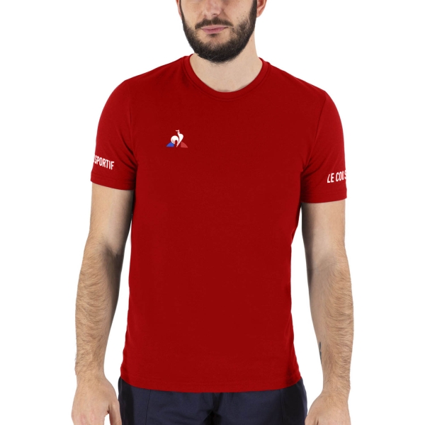 Maglietta Tennis Uomo Le Coq Sportif Le Coq Sportif Logo Maglietta  Pur Rouge  Pur Rouge 2020721