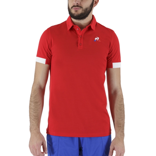 Men's Tennis Polo Le Coq Sportif Match Polo  Pur Rouge 2021035