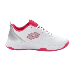 Women`s Tennis Shoes Lotto Mirage 600 All Round  All White/Silver Metal 2/Glamour Pink 21592073P