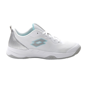 Women`s Tennis Shoes Lotto Mirage 600 All Round  All White/Silver Metal 2/Blue Paradise 2159208JO