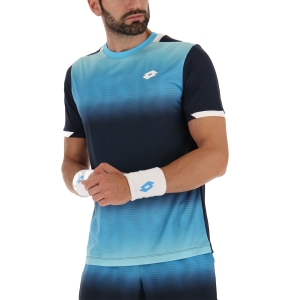 Men's Tennis Shirts Lotto Top IV Logo TShirt  Blue Atoll/Navy Blue 2173423TE