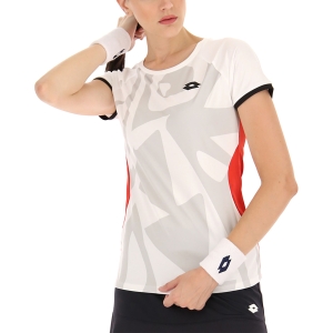 Women`s Tennis T-Shirts and Polos Lotto Top Ten III TShirt  Bright White/Flame Red 2154240FB