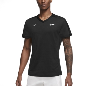 Camisetas de Tenis Hombre Nike Court DriFIT ADV Rafa Camiseta  Metallic Black/Metallic Silver DM4267010