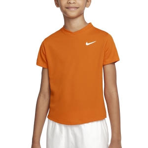 Polo e Maglie Tennis Nike Court DriFIT Victory Maglietta Bambino  Magma Orange/White CV7565834