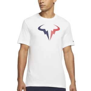 Camisetas de Tenis Hombre Nike Court DriFIT Rafa Camiseta  White/Binary Blue/University Red DJ2582100