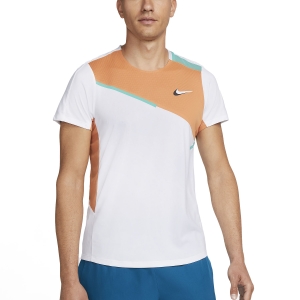Men's Tennis Shirts Nike Court DriFIT Slam TShirt  White/Hot Curry/Washed Teal DD8307100