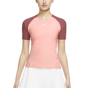Camisetas y Polos de Tenis Mujer Nike DriFIT Advantage Camiseta  Bleached Coral/Canyon Rust/White DD8772697