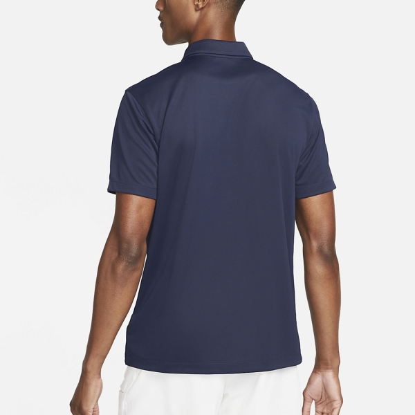 Nike Dri-FIT Solid Logo Men's Tennis Polo - Obsidian/White