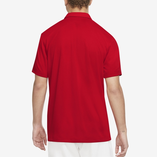 Nike Dri-FIT Solid Logo Men's Tennis Polo - University Red/White