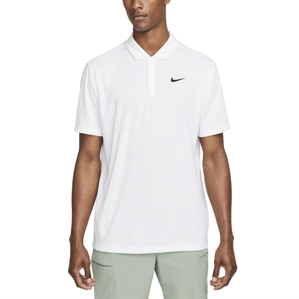 Nike Dri-FIT Solid Logo Men's Tennis Polo - White/Black