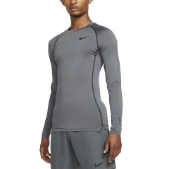 Nike Pro Dri-FIT Swoosh Camisa de Tenis Hombre - Iron Grey/Black