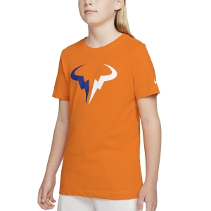 Tennis Polo and Shirts Nike Rafa DriFIT TShirt Boy  Magma Orange DJ2591834