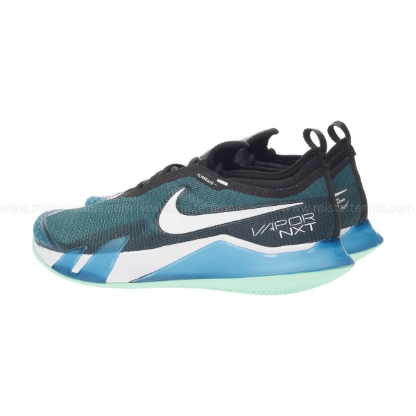 nike men's react vapor nxt tennis shoes dark teal green and white