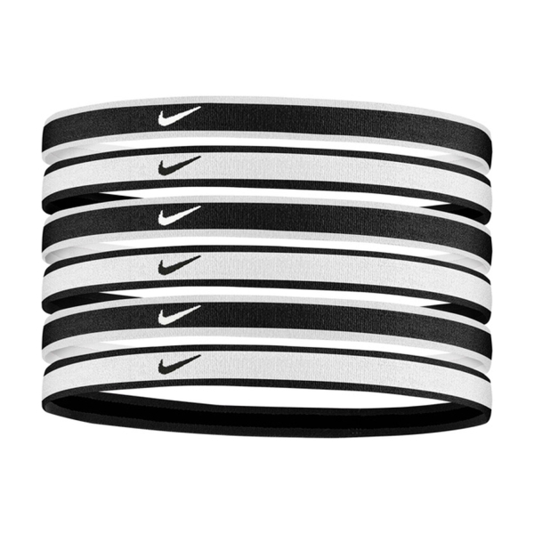 Tennis Headbands Nike Jacquard 2.0 x 6 Mini Hairbands  White/Black N.100.2021.176.OS