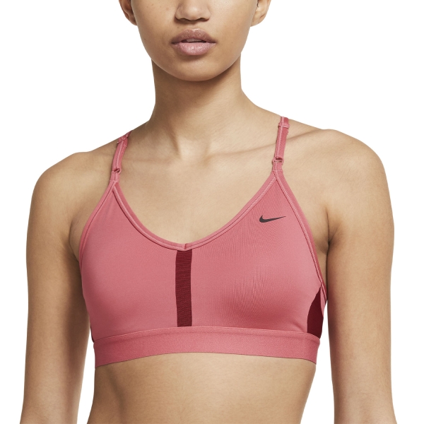 Nike Indy Logo Womens Tennis Sports Bra Archaeo Pink