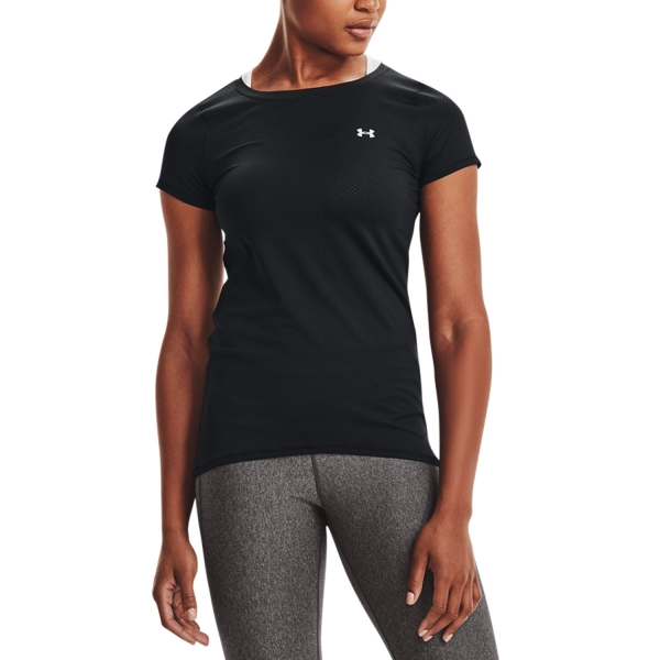 Magliette e Polo Tennis Donna Under Armour HeatGear Armour Maglietta  Black/Metallic Silver 13289640001