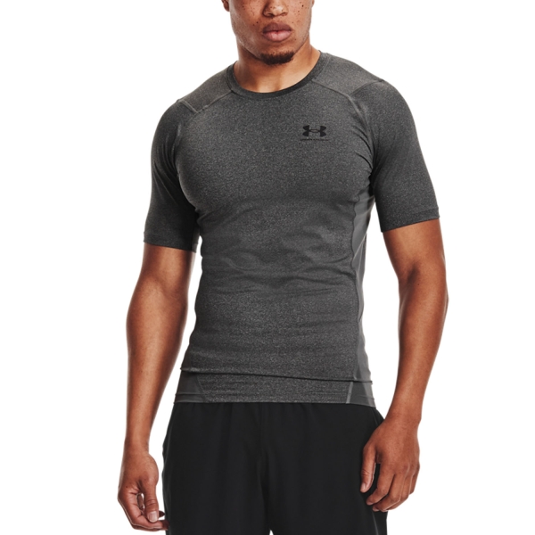 Men's Tennis Shirts Under Armour HeatGear Compression TShirt  Carbon Heather/Black 13615180090