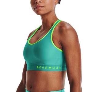 Woman Tennis Underwear Under Armour Mid Sports Bra  Neptune/Quirky Lime 13071960369
