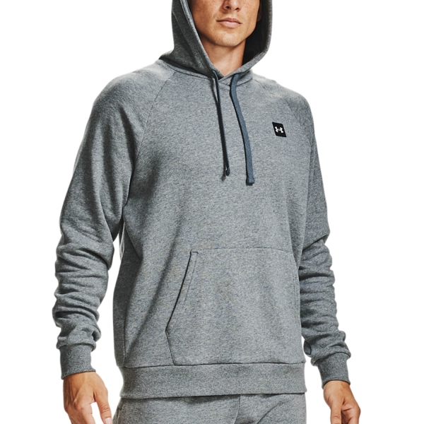Men's Tennis Shirts and Hoodies Under Armour Rival Fleece Hoodie  Pitch Gray Light Heather/Onyx White 13570920012