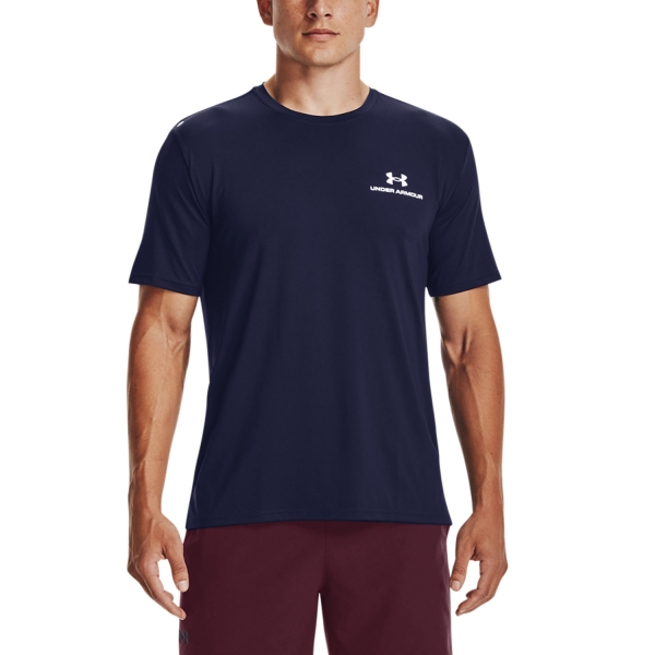 Maglietta Tennis Uomo Under Armour Under Armour Rush Energy Camiseta  Midnight Navy/White  Midnight Navy/White 13661380410