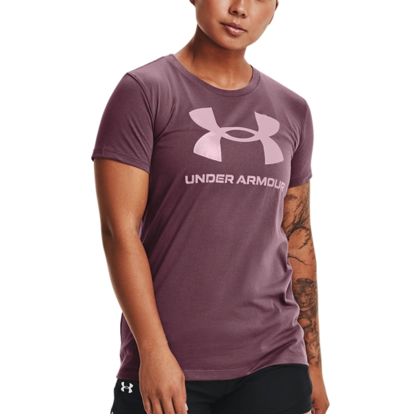 esqueleto Asociación Sencillez Under Armour Sportstyle Camiseta de Tenis Mujer - Ash Plum