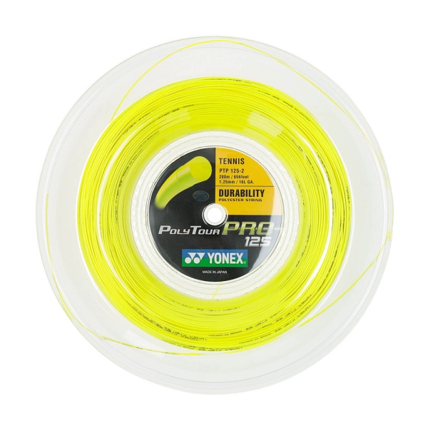 Monofilament String Yonex PolyTour Pro 1.25 Reel 200 m  Flash Yellow PTP1252