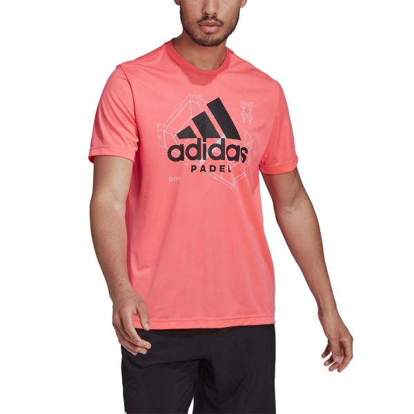 adidas Logo Camiseta de Padel Hombre - Acid Red