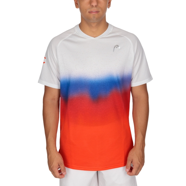 Men's Tennis Shirts Head Performance New York TShirt  White/Tangerine 811552WHTG