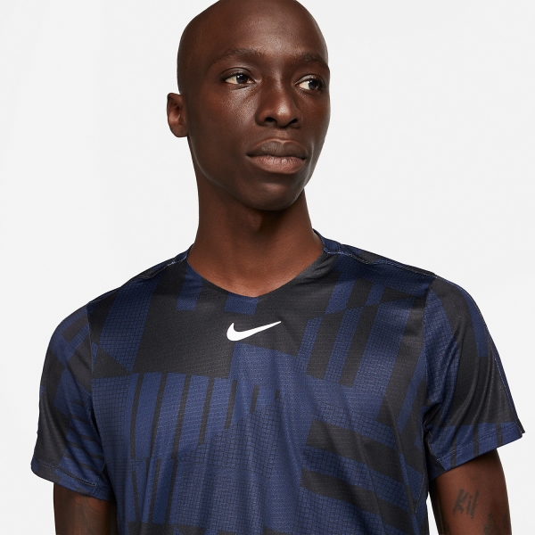 Nike Dri FIT Advantage Logo Men s Tennis T Shirt Midnight Navy