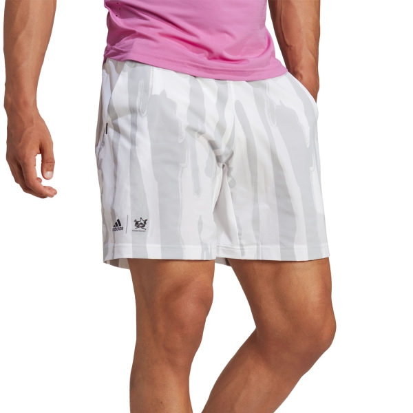 adidas New York Printed 7in Shorts de Tenis Hombre - White