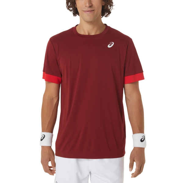 Camisetas de Tenis Hombre Asics Court Camiseta  Beet Juice/Classic Red 2041A255601
