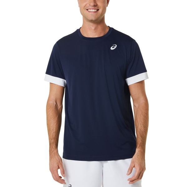 Camisetas de Tenis Hombre Asics Court Camiseta  Midnight/Brilliant White 2041A255402
