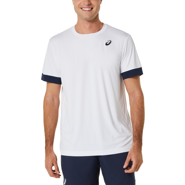 Camisetas de Tenis Hombre Asics Court Camiseta  Brilliant White/Midnight 2041A255102