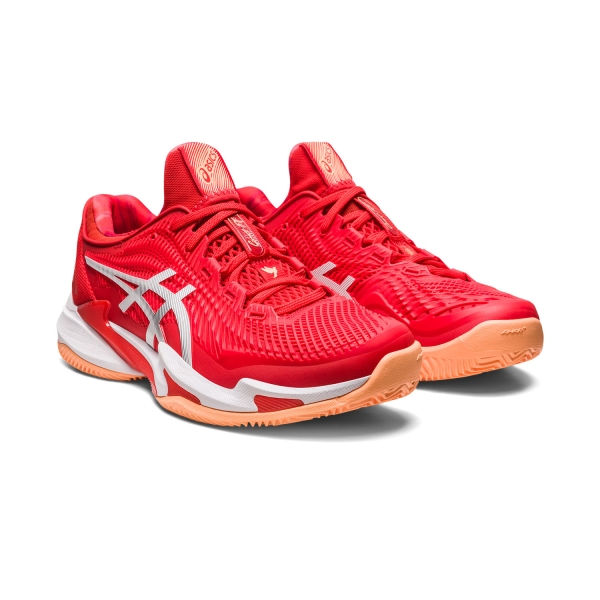 Asics Court FF 3 Novak Clay Men s Tennis Shoes Fiery Red White