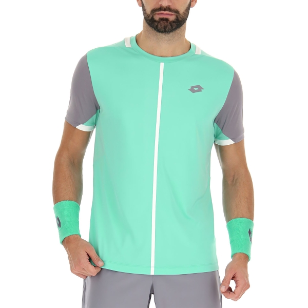 Men's Tennis Shirts Lotto Top IV TShirt  Green 929c/Quicksilver 2173419AM