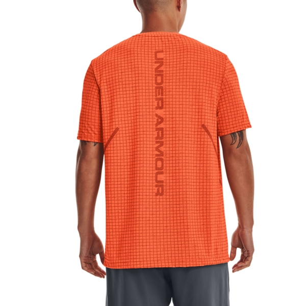 Under Armour Seamless Grid T-Shirt - Orange Blast/Black