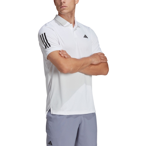 Polo Tennis Uomo adidas Club 3 Stripes Polo  White HS3268