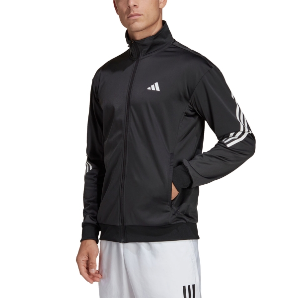 Men's Tennis Jackets adidas 3 Stripes Knit Jacket  Black HT7176