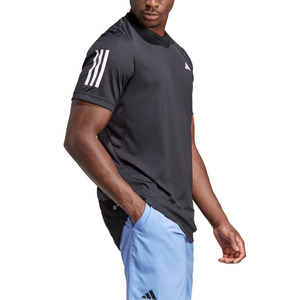 Men's Tennis Shirts adidas Club 3 Stripes TShirt  Black HS3262