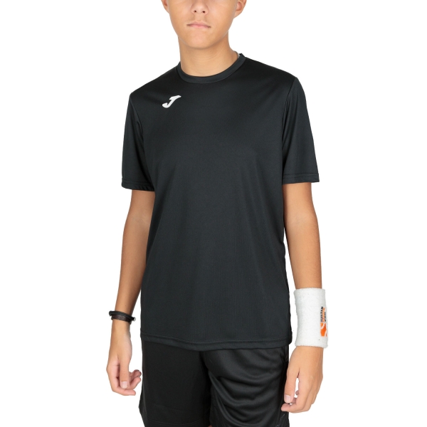 Tennis Polo and Shirts Boy Joma Combi TShirt Boy  Black/White 100052.100