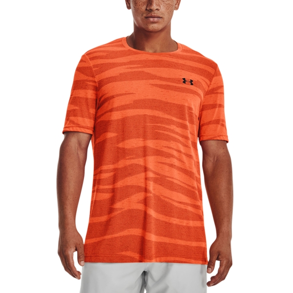 Maglietta Tennis Uomo Under Armour Under Armour Seamless Wave Camiseta  Orange Blast/Black  Orange Blast/Black 13737260866