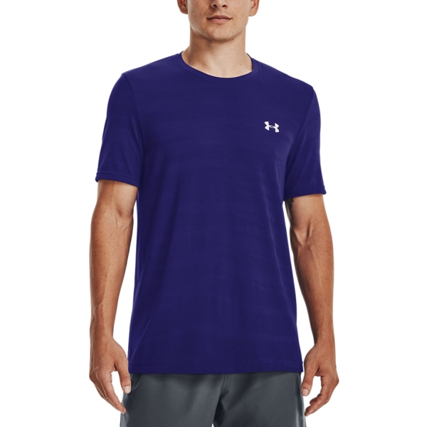 Maglietta Tennis Uomo Under Armour Under Armour Seamless Wave Camiseta  Sonar Blue/Gray Mist  Sonar Blue/Gray Mist 13737260468