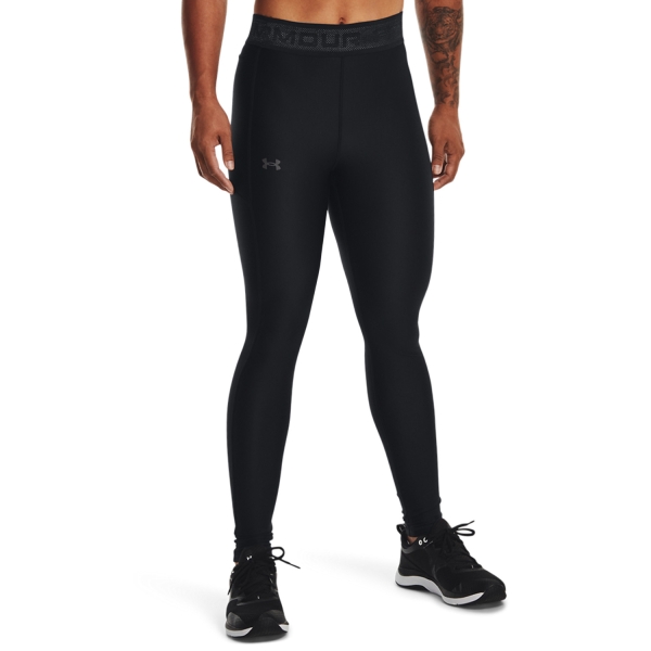Women's Tennis Pants and Tights Under Armour Armour Branded Tights  Black/Jet Gray 13770890001