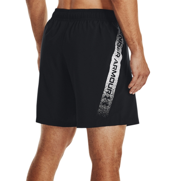 Shorts Men\'s Tennis - Black/White Under Woven Graphic Armour
