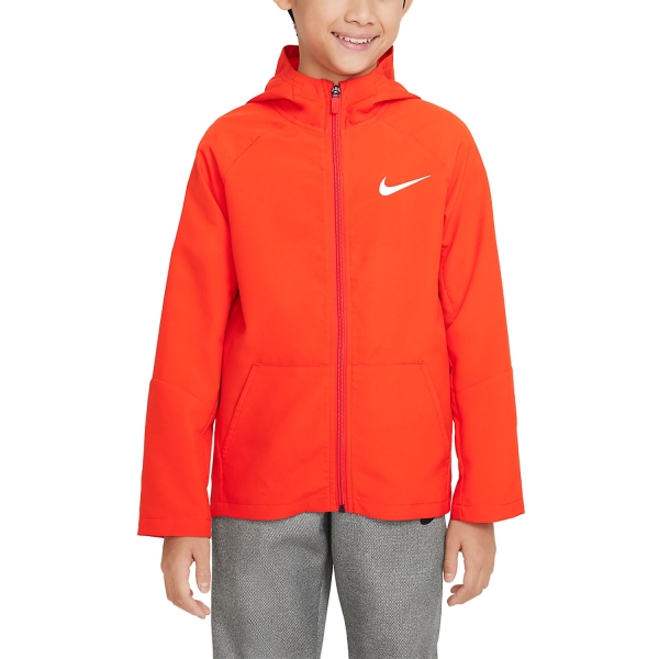Tennis Jackets for Boys Nike DriFIT Woven Jacket Boy  Picante Red/White DO7095633