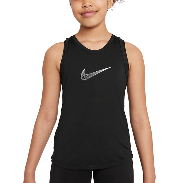Top e Maglie Girl Nike DriFIT One Canotta Bambina  Black/White DH5215010