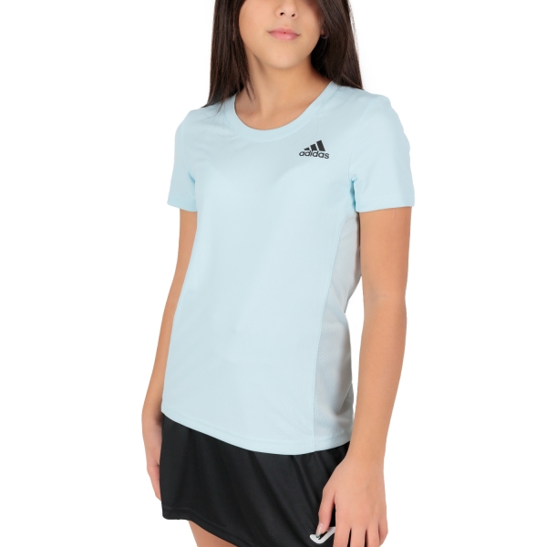 Top e Maglie Girl adidas adidas Club Camiseta Nina  Almost Blue  Almost Blue HN6285