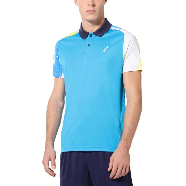 Men's Tennis Polo Australian Ace Blaze Polo  Bianco/Turchese TEUPO0021605